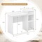 White Computer Desk with Drawer and Raised Shelf Adjustable Storage Workstation